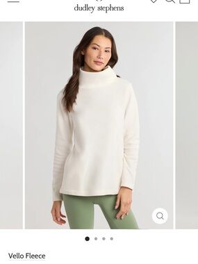 Dudley Stephens Cream Vello Fleece Turtleneck